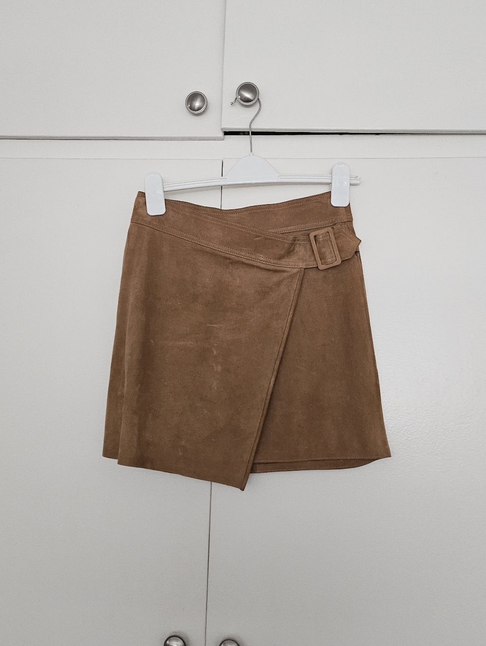 Vince tan suede wrap skirt